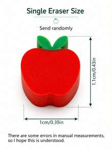 200/100 piezas Mini borradores con forma de manzana - Multicolor - Ver 2