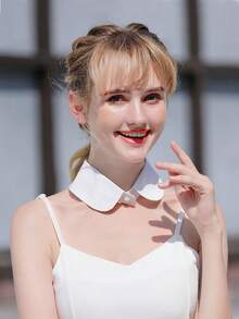 1pc Women's New Fashionable Minimalist Detachable Collar, Multi-Functional Shirt/Sweatshirt Basic Collar Accessory,Festival,Travel - White - View 7