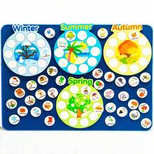Quixorblex 1 Set Four Seasons Felt Sorting, Seasonal Cognition Teaching Tool, Interactive Learning And Educational Supplies, Spring Summer Autumn Winter Matching Felt Game, Scenario-Based Teacher Teaching Material, Fun Seasonal Enlightenment Learning Teaching Aid - Multicolor - View 2