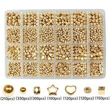 1330pcs (4-7mm) Mixed Color Heart, Star, Round Spacer Beads Set, DIY Handmade Jewelry Bracelet Pendant Beading Craft Accessories - Multicolor - View 6