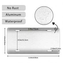 2D Flat, One Piece, Car Accessory, Decorative Only, Frog Design Aluminum License Plate |   6x12inch White Decorative Frame, Black Background, Durable And Stylish, Suitable For Men And Women - A - View 2