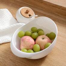 1 Multi-Functional Plastic Rice Washing Bowl, Can Be Used As A Rice Washing Bowl, Vegetable Basket, Fruit Draining Basket - Suitable For Healthy Meal Preparation And Efficient Kitchen Use, Practical Kitchen Tool - Multicolor - View 9