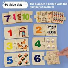 Fun Wooden Number Animal Puzzle - Suitable For Children's Math And Animal Matching Learning Toys, Educational Toys, Family Interaction, Ideal Birthday Gift, Holiday Gift - Multicolor - View 4