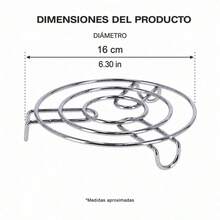16cm Round Iron  Plated Steaming Rack, Multipurpose Heat Insulating Trivet For Pots And Pans, Elevated Steam Stand For Cooking, Silver - 查看 4