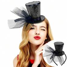 1pc Fashion Creative Decorative Sequin Hat Headband For Holiday Party Cosplay, Women's Decorative Role Play Prop, Suitable For Halloween Carnival Costume Party Dress-Up - Multicolor - View 2