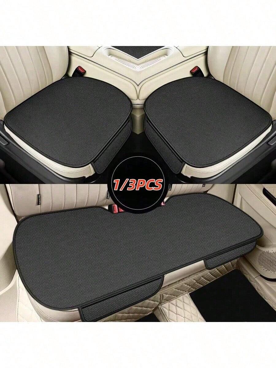 1/3pcs Breathable Car Seat Cushion, Non-Slip Wear-Resistant Car Seat Cover, Universal Bottom Seat Cover With Storage Pocket, Suitable For Most Car Models - 1 Pack Front Seat Cover - View 1