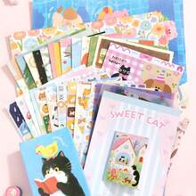 JotBox Twilight Hour Fluffy Moment Conjunto de Pegatinas de Planificador Artístico Vintage de Dibujos Animados Lindos para Decoración de Diarios - Momentos peludos - Ver 3