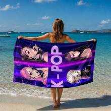 1 buah Handuk Pantai Bergambar Grup Idola Wanita Anime K-Pop, Tersedia Berbagai Motif dan Ukuran, Lembut, Cepat Kering, Tahan Pasir dan Sinar Matahari, Cocok untuk Pantai, Berenang, Perjalanan, Kebugaran, Kamar Mandi, dan Lainnya - Purple - View 25