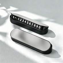 New PU Leather Temporary Parking Number Plate, High-End Car Phone Number Display Card, Hidden Design Vehicle Mobile Call Card, Premium Car Interior Decoration Accessory - A - View 19