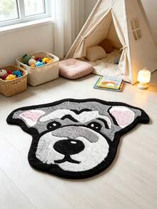 1pc Personalized Pet Photo Carpet, Customized Dog/Cat Portrait Plush Rug, Soft Faux Cashmere Pet Carpet, Personalized Photo Floor Mat, Cozy Home Decor, Pet Lover Gift, Birthday, Christmas And Anniversary Souvenir - Multicolor - View 3