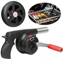 Portable Manual BBQ Blower For Camping And Fire Starting, Efficient And Easy-To-Use Stove Accessory - Black - View 4