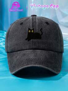 1 buah Topi Baseball Wanita Motif Kucing Bordir Personalisasi Pelindung Matahari Lembut Cocok untuk Semua Musim Ukuran Dapat Disesuaikan Warna Polos Gaya Retro Jalanan Warna-warni Cocok untuk Pemakaian Sehari-hari dan Sebagai Hadiah - B - View 14