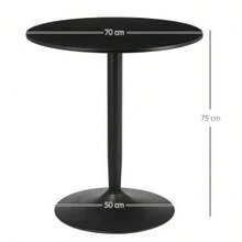 Esstisch Runder Küchentisch Für 2, Moderner Esszimmertisch Mit Stahlbein, Rutschfester Fuß, Ideal Für Kleine Räume - Black - View 2