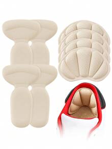 1 Set (4 Pairs) Unisex Sports Anti-Chafing Heel Pads And Shoe Heel Cushions, Soft Comfortable Self-Adhesive Adjustable Shoe Size Accessories For Sneakers, Business Shoes And More, Travel Essential - Beige - View 7