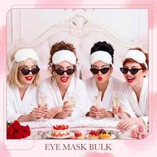 4pcs Plush Sleep Eye Masks Bulk, Valentine's Day Sleep Eye Masks, Soft Eye Masks, Suitable For Overnight Pajama Party, Spa Party Gifts And Gifting - Multi-color - View 4