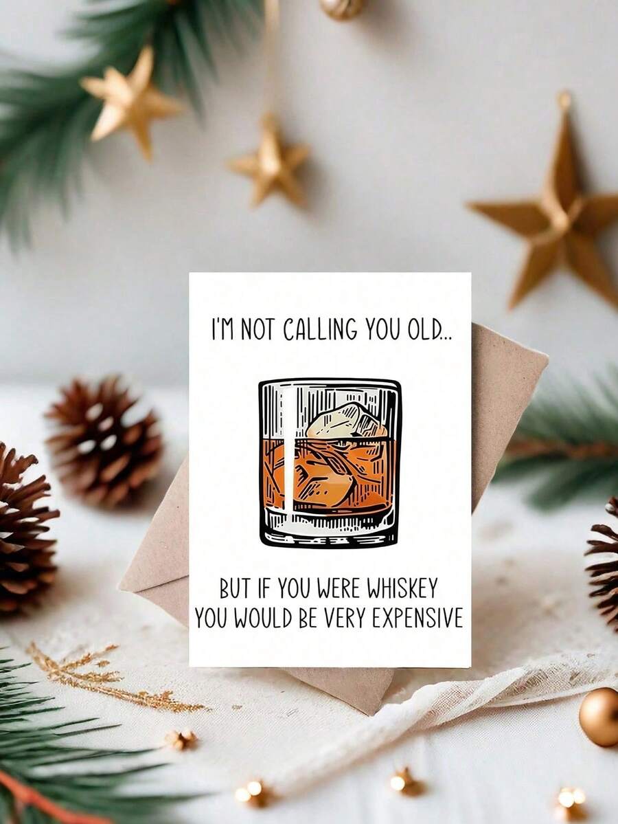 OBOVAY Whiskey Themed Humorous Birthday Greeting Card - Unique Not Calling You Old" Joke - For Friends, Significant Others, Family & Small Business - Versatile For Birthday, Anniversary, Prom, Good Luck, Thanks" - View 1