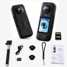 CKGO 4K HD Panoramic Action Camera, 200° Ultra-Wide Angle Dual Front And Rear Lenses, Includes 32GB Memory Card And Full Accessory Kit, Suitable For Daily Vlog Shooting And Video Recording, Ideal Holiday Gift - View 11