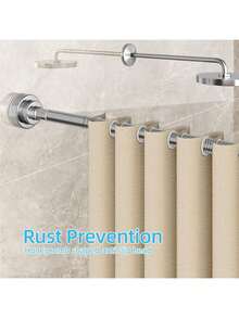 1pc Adjustable Stainless Steel Clothes Rack, Extendable Bathroom Towel Bar, Clothes Rack, Curtain Rod, Closet Hanging Rod, Also Suitable For Retractable Shower Curtain Fixing And Balcony Use. No Drilling Required, Suitable For Curtains, Doors And Various Items In The Bedroom. - A - View 1