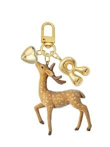 Flocked Animal Pendant, Heart Letter Deer Bag Charm, Journey Atmosphere Y2K Retro Car Hanging Keychain Gift, Flocked Plum Deer Pendant, Beautiful And Practical, Bag Accessory, Symbolizing Good Luck, Birthday Gift, Valentine's Day Gift, Teacher's Day Gift, Back To School Gift, Christmas Gift, Ideal Choice For Women And Girls - Multicolor - View 14
