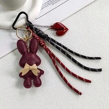 Cute Bow Rabbit Pendant, Rabbit Keychain Pendant, Gentle Style Rabbit Pendant, Creative Heart Pendant, Luxury Bag Charm, Suitable As Birthday Gift For Best Friend/Bag Charm, DIY Wallet Making, Women's Summer Bag Charm, Holiday Essential - Multicolor - View 11