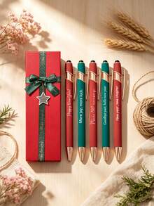 [Customized]Engraved Ballpoint Pen With Touchscreen Tip, Personalized Name 2-In-1 Metal Pen With Exquisite Gift Box, Suitable For Men And Women, Professional Business Stationery Office Supplies, Unique Birthday Christmas Gift, Multiple Styles Available, Great Gift Choice - Multicolor - View 5
