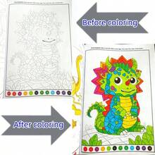 48 Themes Kids Drawing & Activity Book, Animal Architecture Pattern, Interactive Creative Art Workbook, Birthday Holiday Gift For Boys Girls - Multicolor - View 6