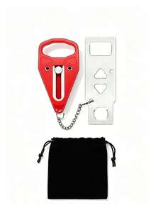 1/2 Reinforced Portable Travel Security Lock, Provides Extra Privacy And Security Protection For Travel And Hotel Stays. This Compact Lock Can Be Used As A Home Security Lock And Travel Lock. 2-Piece Set (1 Lock + 1 Black Bag/1 Door Stopper) - Multicolor - View 11