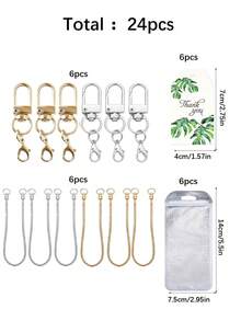Set Gantungan Kunci Mini 48 Buah dengan Jepitan Lobster dan Rantai Penghubung Kepala Ganda, Karton, Tas Kemasan, Gantungan Kunci DIY, Aksesoris Gantungan Kunci untuk Festival Musik, Kembali ke Sekolah, Hadiah Ulang Tahun - Kit aksesori gantungan kunci - View 13