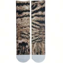 1 Pair Animal Socks Digital Print Realistic Cat Dog Funny Quirky Personalized Socks,Halloween - Multicolor - View 7