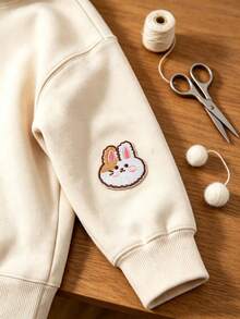 1/2組可愛動物刺繡貼布，兒童衣褲破洞裝飾DIY縫製布貼，服飾配件 - 彩色 - 查看 5