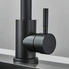 LY Modern Black Kitchen Faucet, 360° Rotatable Single-Handle Mixer Faucet Matte Black High-Arc Single Handle Kitchen Faucet – Modern Minimalist Design, 360° Swivel, Universal Sink Compatibility - Negro - Ver 6