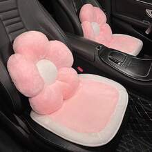 1pc Pink Long Plush Cute Universal Car Seat Cushion, Warm Anti-Slip Comfortable Car Seat Protector, Also Can Be Used As Chair Pad - A - View 6