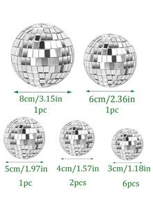 11pcs Mirror Disco Ball Set, Silver Disco Ball, Decorative Disco Ball, Birthday Party, Graduation Party, Bachelor Party, Decorative Ball, Bar Decor - 1 SET - View 15