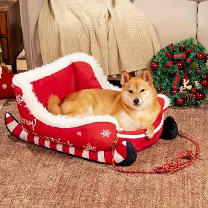 Thick Plush Pet Bed/Sofa/Cat Bed/Pet Mat, Thick Ultra-Soft Polyester Fiber Pet Mat, Suitable For Small, Medium And Large Cats And Dogs - Cute Sleigh-Style Sofa Cat Bed, Cat Bed, Indoor Cat Bed, Puppy Bed, Large Cat Bed/Dog Bed/Dog Bed