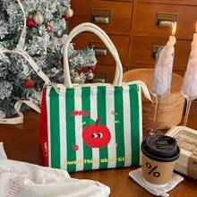 1pc [5 Cartoon Styles] Insulated Lunch Bag , Portable Small Lunch Tote With Foil Lining, Zipper Closure, Rope Handles, Kawaii Work School Picnic Food Bag For Everyday Use,Back To School - Multicolor - View 8