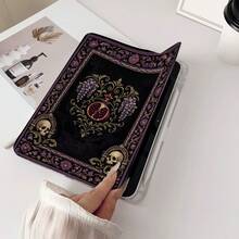 1pc Gothic Vintage Pomegranate Skull Floral Tablet Case Compatible With IPad PRO/AIR, Compatible With SAMSUNG,Compatible With XIAOMI Pad 5/6/7,Compatible With Huawei Matepad - Multicolor - View 5