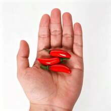 30pcs Red Mini Artificial Chili Peppers, Realistic Fake Vegetable Decor, Rustic Style Decorative Accessories, Suitable For Home Interior, Kitchen Cabinet Display, Fruit Basket Filler And Farmhouse Scene Arrangement - Multicolor - View 3