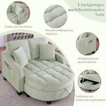Sofa Cyan 1 Seat Made Of Eucalyptus For Living Room - 青色 1 人座 - 查看 4