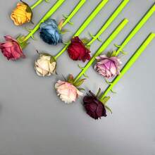 Soft Rubber Dewdrop Rose Ballpoint Pen, Creative Craft Pen, Office Small Gift, Holiday Gift, Ballpoint Pen - Multicolor - View 2