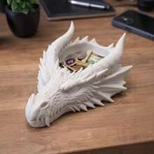 Dragon Head Storage Tray, Dragon Sculpture Ornament, Gothic Style Home Entryway Desktop Decor Storage Box, Living Room Bedroom Keys Jewelry Fantasy Dragon Shaped Organizer Craft - Multicolor - View 12