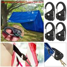 10pcs Automatic Tarp Rope Tensioners, Self-Locking Line Hooks, Knotless Tightening Clips, Wind Rope Adjustment Buckles, Outdoor Fixing Tools - Black - View 11