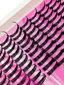 Hinarin 310片仙女髮尖端假睫毛簇 DD捲度 12-20mm 60D+80D 濃密漫畫風尖端睫毛簇 豐盈簇裝睫毛接片 單簇DIY睫毛簇 - D - 查看 3