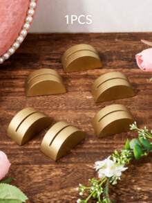 Gold Semi-Circular Table Number Holder, Multi-Function Card Photo Memo Clip, Suitable For Wedding, Party, Banquet, Home And Bar Decoration - Multicolor - View 9