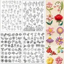 Stick And Stitch Water Soluble Embroidery Stabilizer, Wildflower Plant Fruit Scenery Pattern Self‑Adhesive Embroidery Transfer Paper For Hand Sewing Clothing Bag DIY Crafts - A186 - View 10