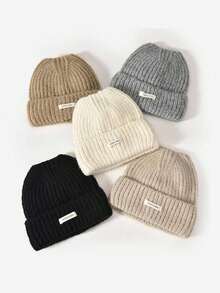 Women's Loose Folded Cuff Earflap Knit Hat, Cute Ear Design, Warm, Versatile, Brimless, Autumn/Winter - Knitted Hat - View 5