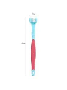 3-Sided Soft Bristle Pet Toothbrush, Suitable For Dogs And Cats, Effectively Removes Plaque And Freshens Breath, Ergonomic Non-Slip Handle, Lightweight And Portable, Pure White Minimalist Design, Practical For All Seasons, Suitable For Home, Travel And Outdoor Grooming Care - Multicolor - View 15