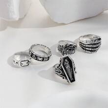 European & American Hot-Selling Vintage Punk Skull Palm Ring Belt Buckle Unisex Finger Ring - Skull Hand Ring - View 3
