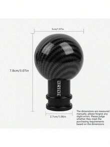 1pc Car Gear Shift Knob Carbon Fiber Texture Round Ball Gear Lever Head Universal For Manual And Automatic Transmission - A - View 11