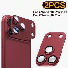 2片裝強化玻璃相機鏡頭保護膜，適用於 iPhone 18 Pro/18 Pro Max，高清晰透明無氣泡鏡頭蓋，防刮耐衝擊、易安裝全方位保護手機配件（深灰色） - 深灰色 - 查看 7