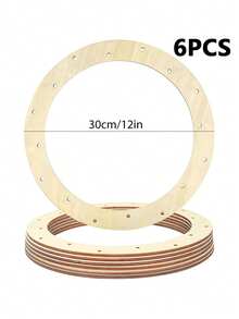 6/12pcs 12 Inch Wooden Wreath Frame, 16 Holes - DIY Craft Ring For Floral Arrangement, Home Decor And Party Centerpiece Supplies, For Wreath Accessories - A - View 10
